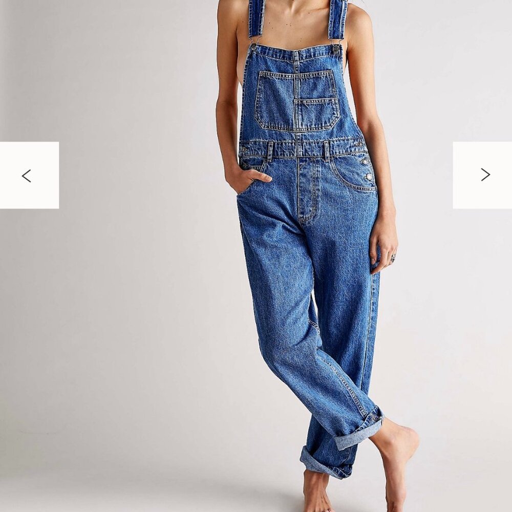 Free People, Ziggy Denim Overalls, S , denim blue color